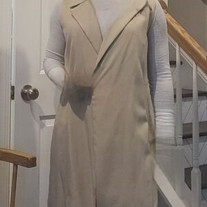 Forever 21 Cream Open-Front Vest